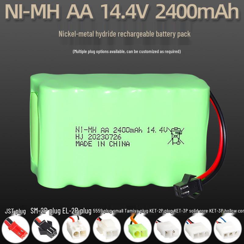 14.4V 2400mAh Ni-MH Rechargeable Battery Pack for Remote Control Toys & Sweepers