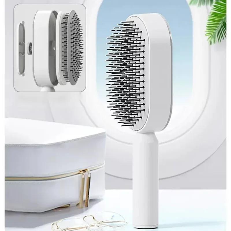 Self Cleaning Hair Brush 3D Air Cushion Massage Comb Airbag Massage Brush One-key Cleaning Detangling Hair Brush Styling Tools