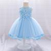 Baby Girls Lace Pearl Tulle Dress Toddler Princess Gown 1-3 Years Old Wedding Party