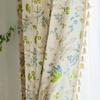 Pocket Curtains, Cute Green Leaves, Flowers, Cotton And Linen, Japanese-Style Korean Short Curtains, Coffee, Half Curtains, Small Windows, Cupboards