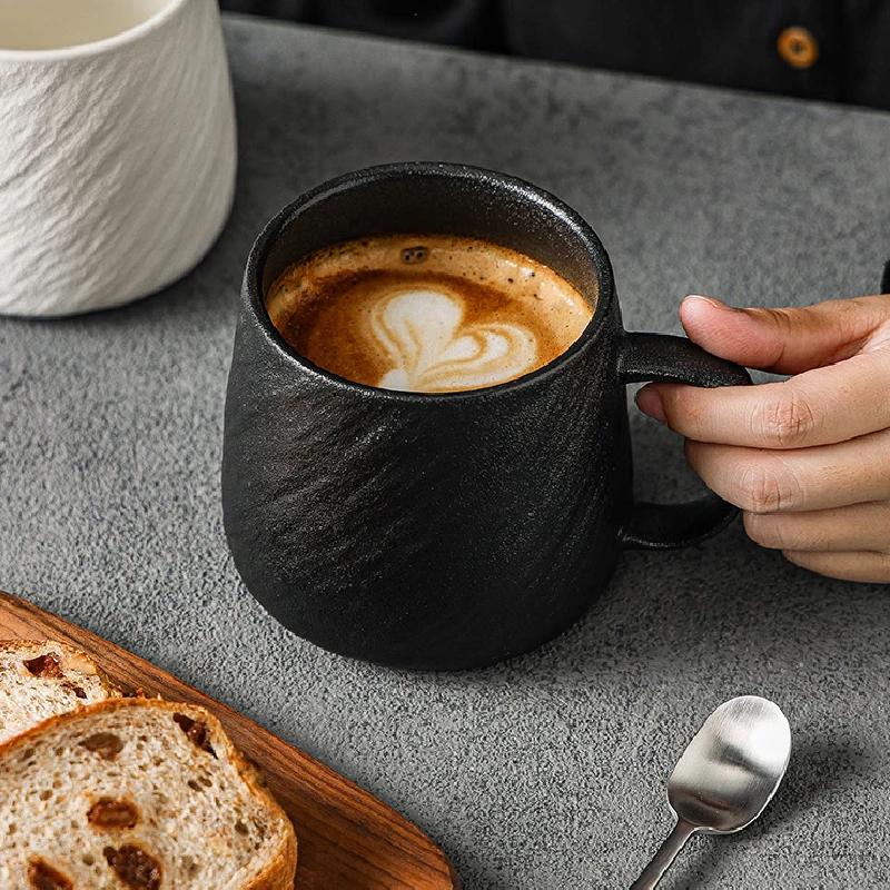 Frosted Stone Ceramic Mug Simple Ceramic Mug Coffee Latte Mug Large Capacity Water Cup Tea Cup Breakfast Cup Drinking Utensils
