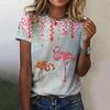 Fashion Women's T-shirt with Flamenco  Graphic 3D Printed Short Sleeve Summer Oversized Polyester Fiber Clothing