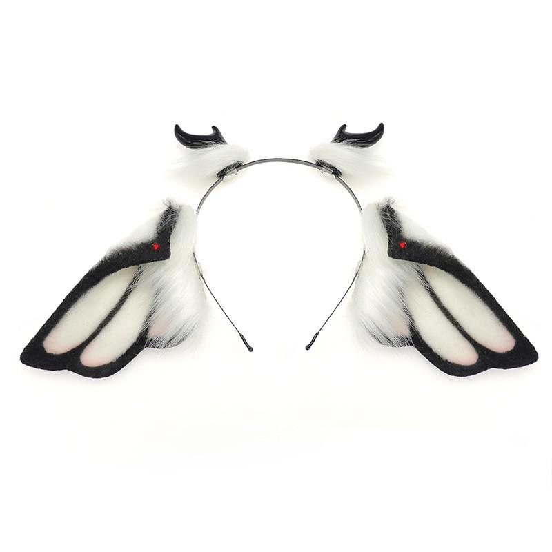 Halloween Fantasy Creature Headpiece Gothic Angel Moth Sheep Ear Cosplay Prop Comic Con