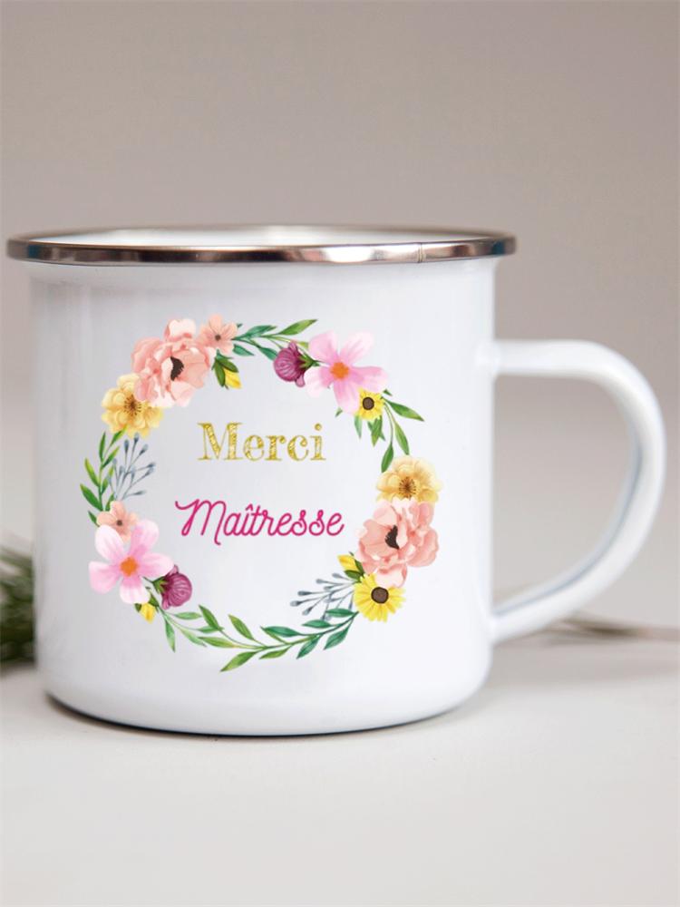 Французские цветочные эмалевые кружки с принтом креативные кружки для кофе кружка для молока вина пива напитка сока школьная ручка для дома посуда для питья подарки учителю