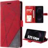 Protective Case - BOOLING - for Samsung Galaxy S25 Edge - Red Leather Effect - Shockproof - Anti-scratch