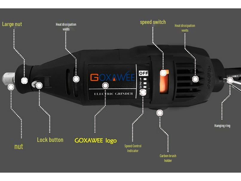 Adjustable Speed Electric Grinder for Jade, Agate, Amber, Plastic, Metal - Carving, Polishing, Cutting, Drilling