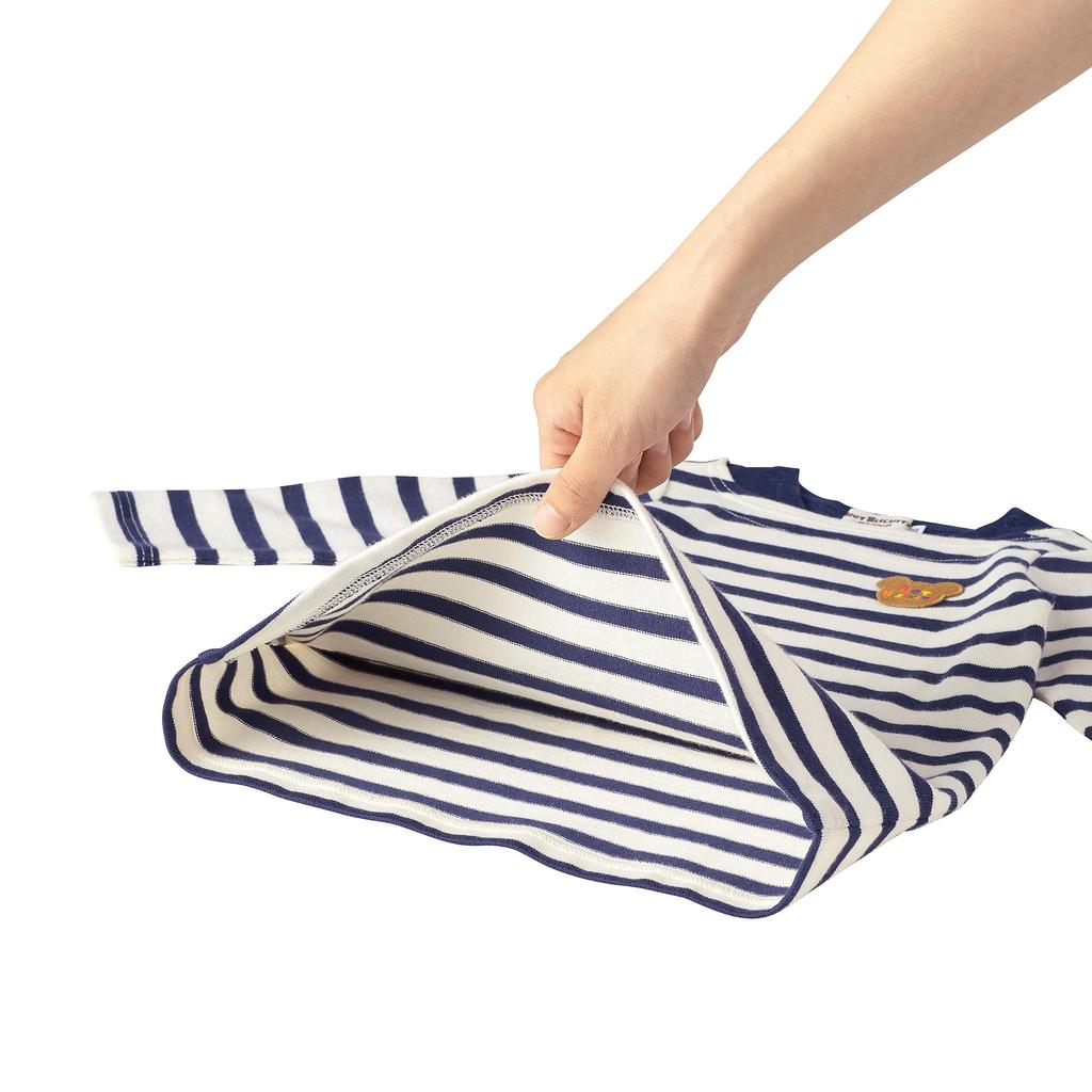 ГОРОШЕК Платье с длинным рукавом для мальчиков и темно-синее x [MIKIHOUSE BISCUITS] для девочек, детская одежда, белое, 90см, 70-1902-492