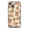 Мультяшный чехол для телефона с капибарой для iPhone 17 16 15 Pro Max 11 12 13 14 7 8 Plus SE 2020 X XR XS, мягкий черный