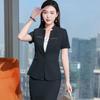 Women's Short-Sleeve Skirt Suit for Hospitality and Catering Work Uniform
