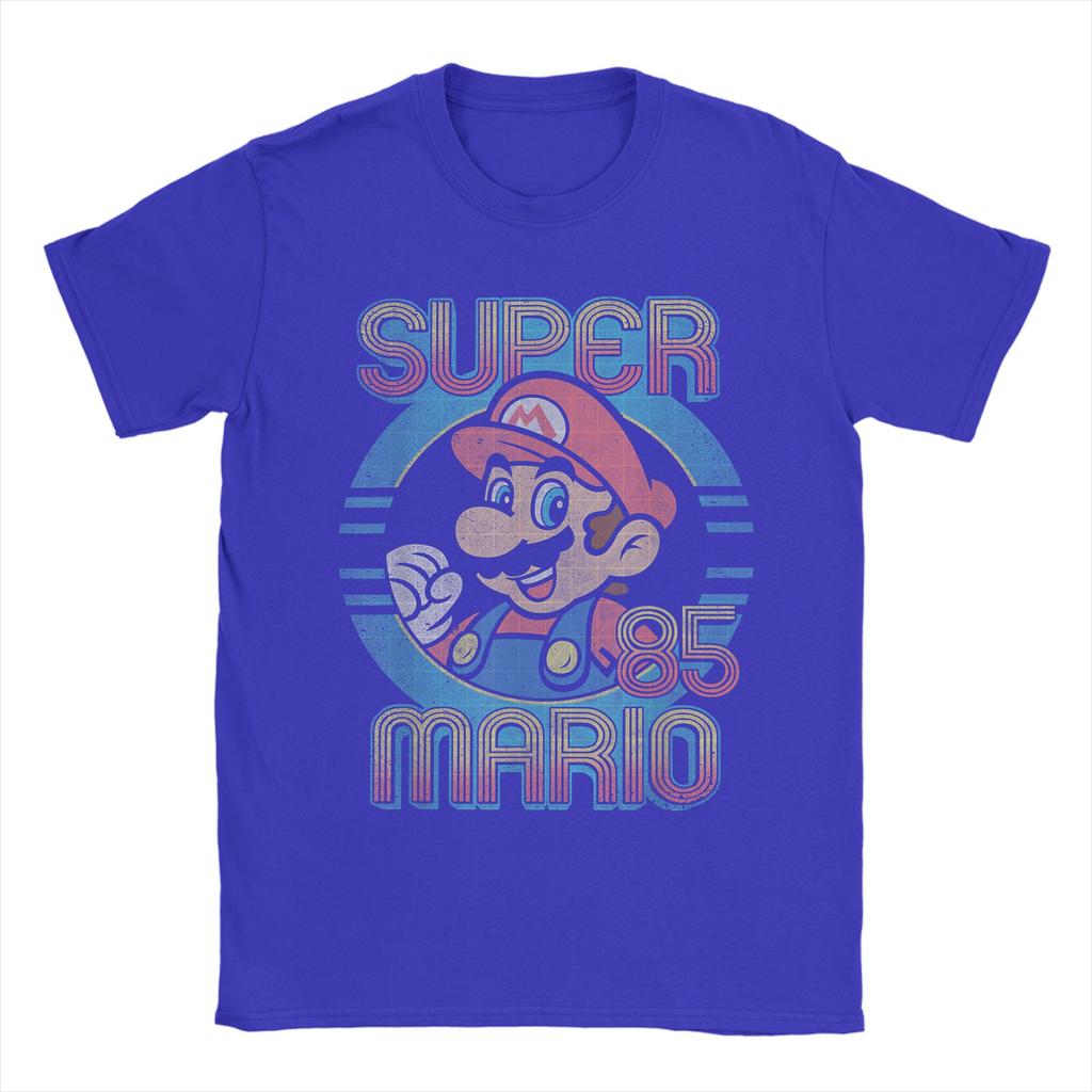 Marios Retro Circle T Shirt Cotton Novelty T-Shirt Round Collar Tees Short Sleeve Tops 4XL Unisex