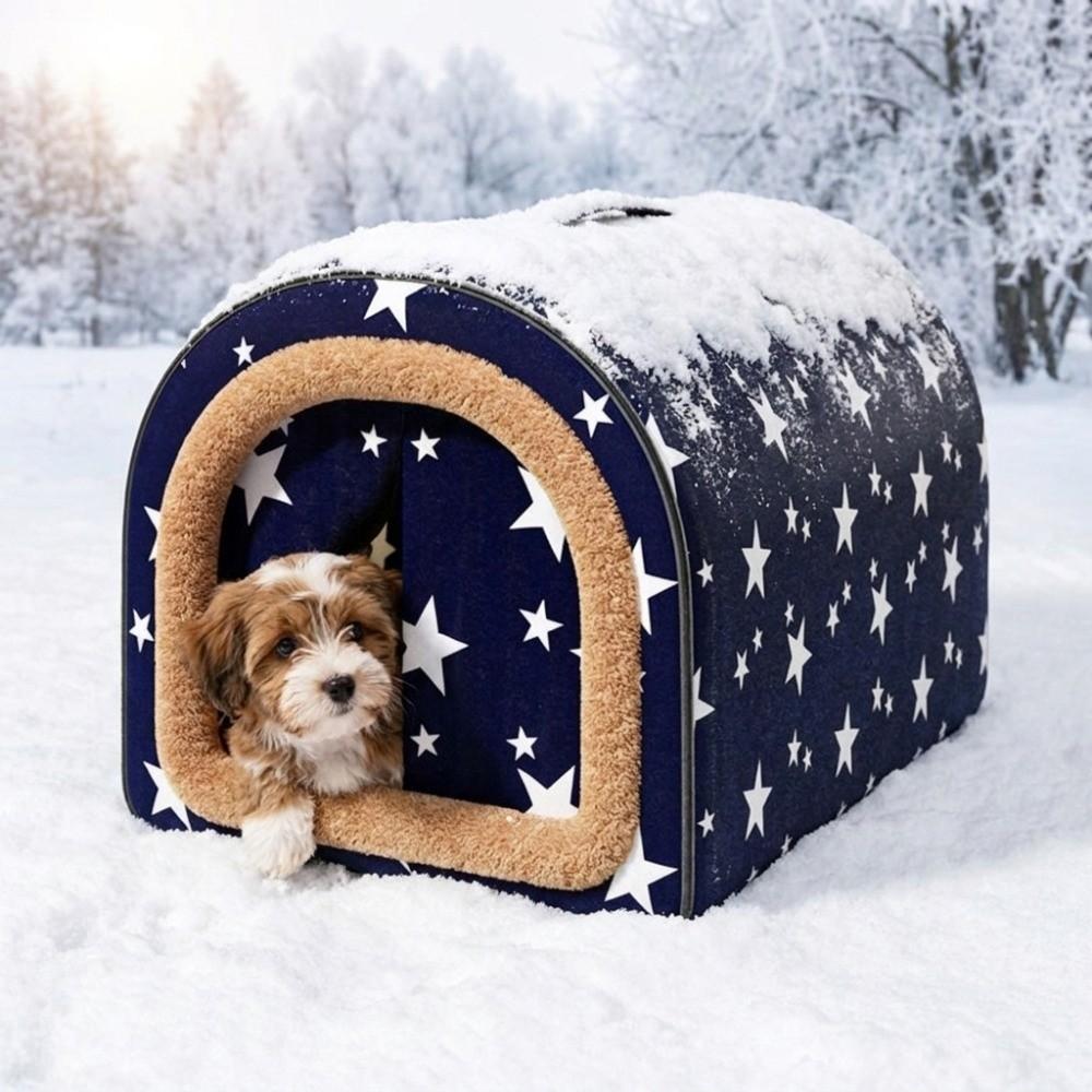 Soft Waterproof Dog House Plush Warm Cat Sleeping Cave Comfortable Stray Cat Nest For Dogs Cat