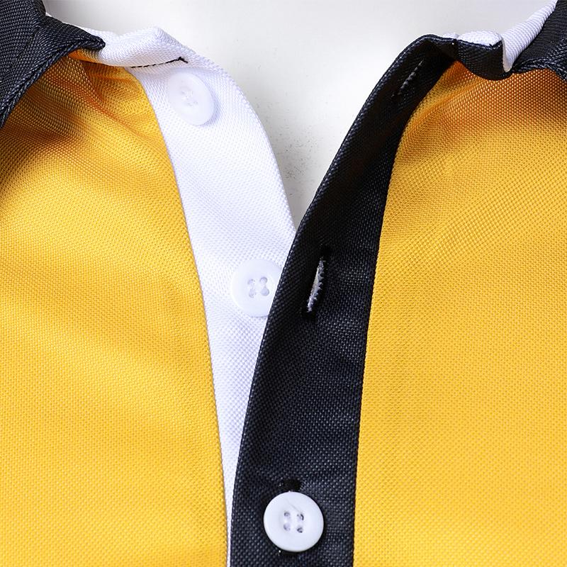 Летняя мужская повседневная рубашка поло с коротким рукавом в деловом стиле, мужская спортивная рубашка поло для гольфа с лацканами, 100% полиэстер