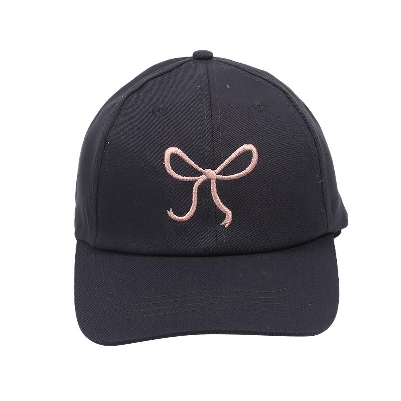 Милая бейсболка с вышивкой в виде бантика для женщин, однотонная, корейская, с козырьком, для улицы, от солнца, новая