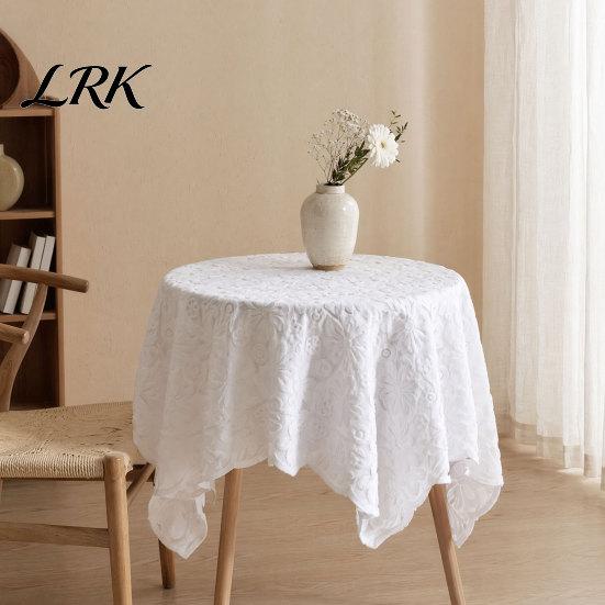 Элегантная скатерть из мягкой ткани, жаккардовая круглая скатерть, декоративная скатерть с узором подсолнуха, кружевное цветочное покрытие для стола на свадебную вечеринку