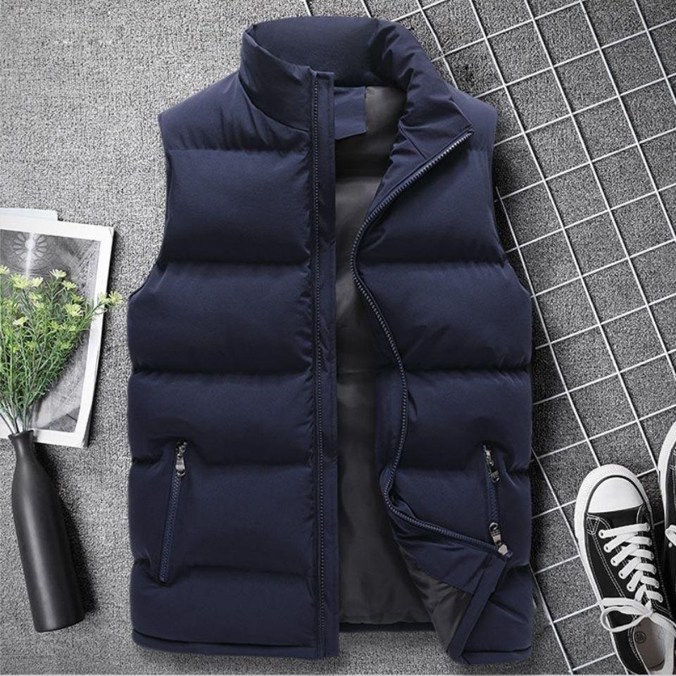 Жилет из пухового хлопка, мужская легкая куртка из пухового хлопка, утолщенная теплая куртка, большой размер, внутренняя и наружная одежда, жилет из хлопка, куртка