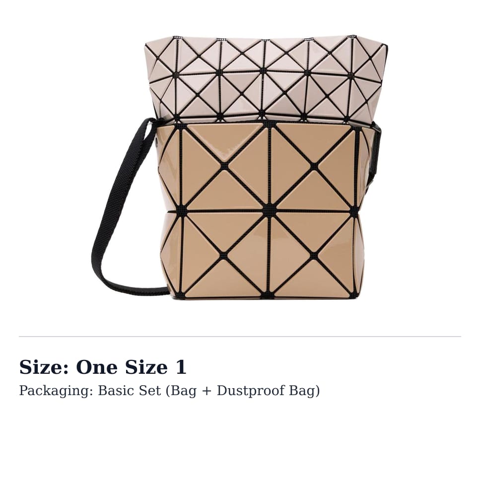 ISSEY MIYAKE Lucent Nest Artificial Leather Shoulder Bag, Crossbody Bag Women's Camel Beige BB31-AG671-47