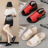 Women's 2021 Summer Soft Leather Platform Wedge Sandals