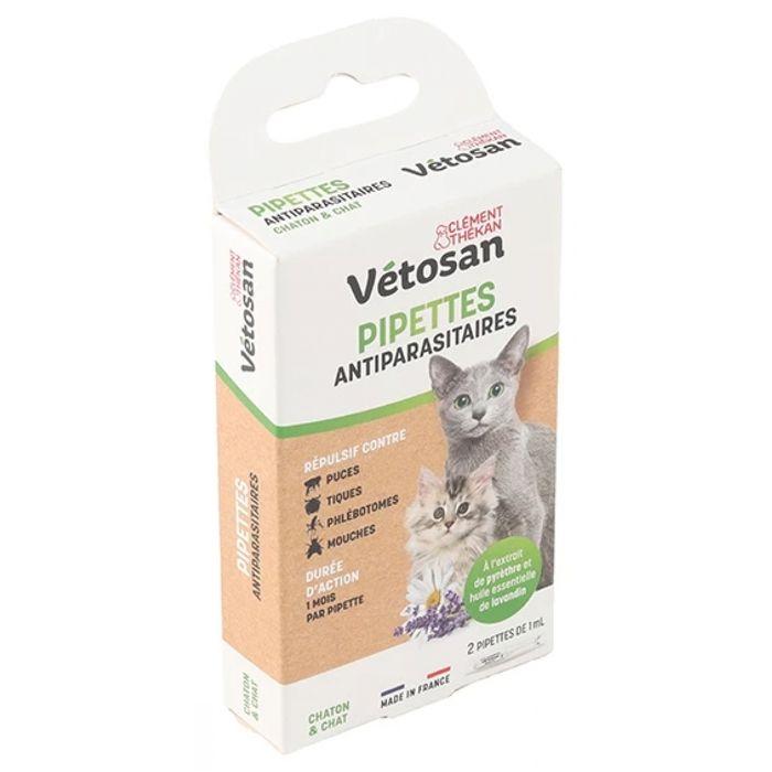 Clément Thékan Vétosan Pipettes Répulsives Chaton/Chat Étui de 2 Pipettes 1 ml