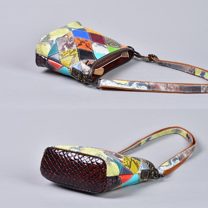 Женская сумка из натуральной кожи, женская клетчатая сумка через плечо на одно плечо, маленькая сумка