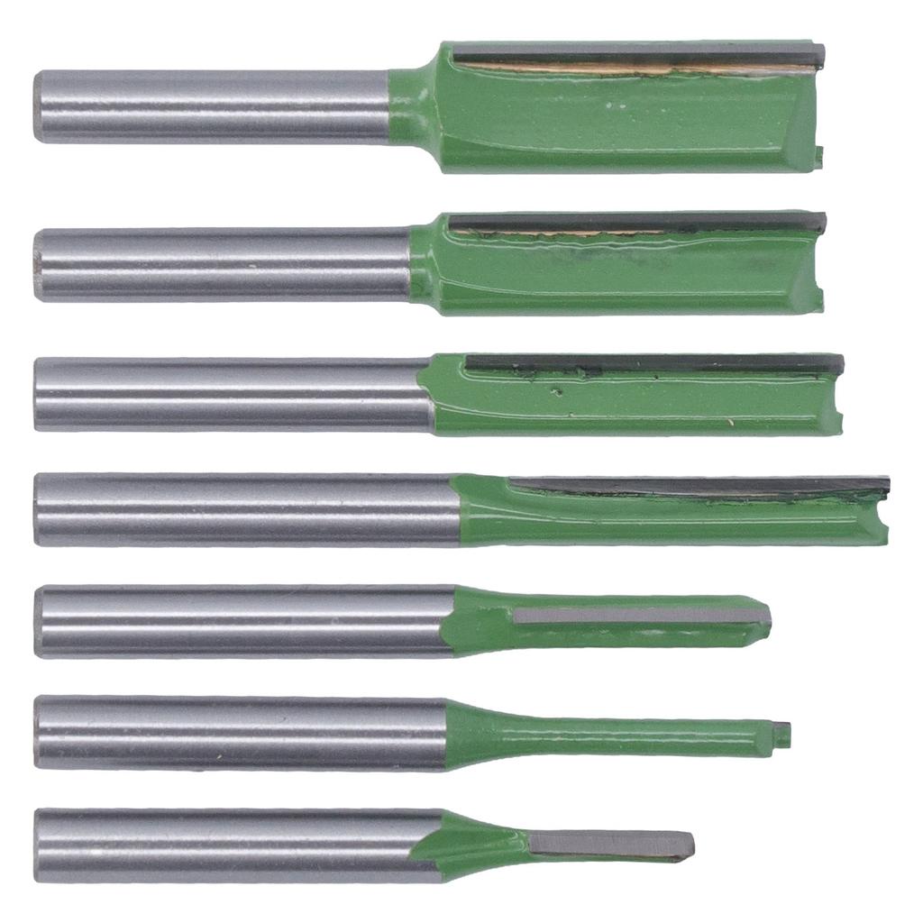 Набор из 7 прямых фрез с круглым хвостовиком, набор инструментов для фрезерования по дереву