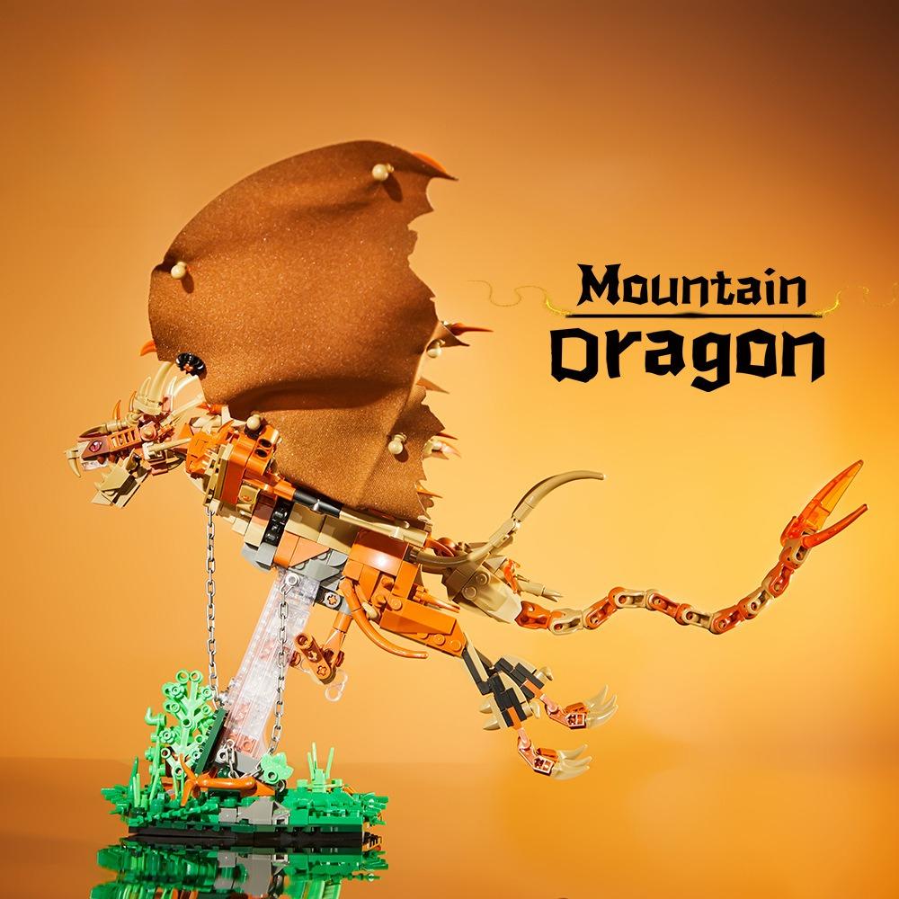 Mountain Dragon Model Mecha Toy Building Blocks Collectible Educational Playset For Children'S Creative Gifts
