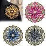 Vintage Flower Brooch Hollow Rhinestone Brooch, Floral Lapel Pin for Retro Alloy Pins Women, Bling Badge Clothing Jewelry Accessories Elegant