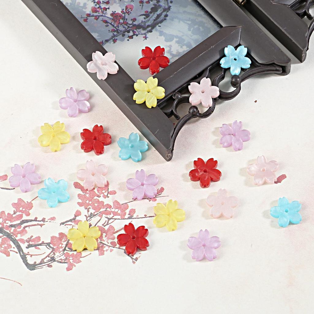 20 шт. акриловые ацетатные бусины с цветком вишни бегония пять лепестков цветочные бусины для DIY ожерелье браслет серьги изготовление ювелирных изделий аксессуары для рукоделия