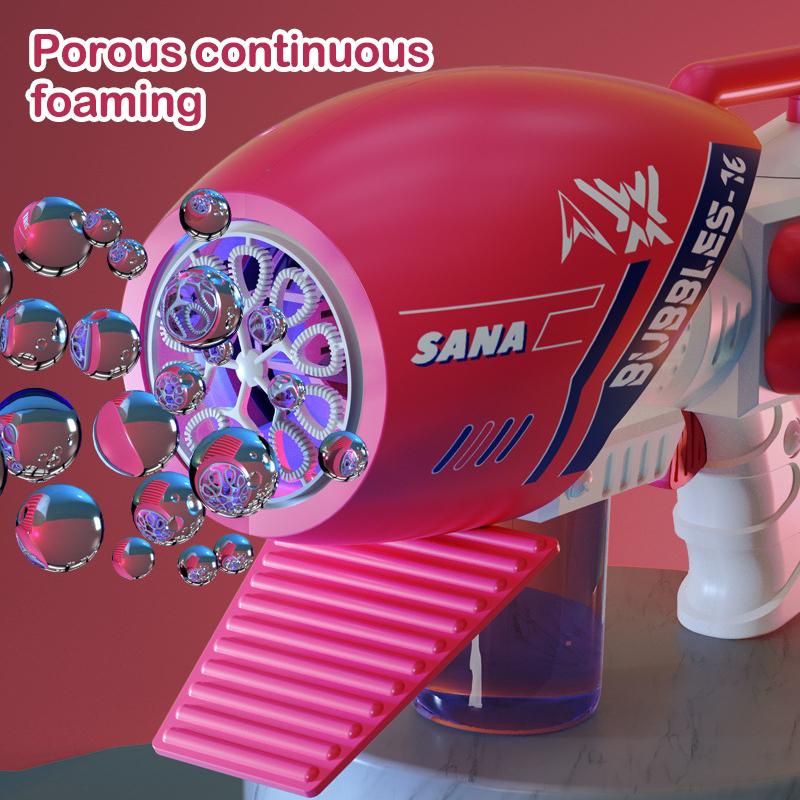 New Children's Electric Bubble Machine Small Steel Cannon Soap Bubble Machine Handheld Fully Automatic Leak Free Gatling Toy