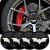 4pcs of Bat Pattern Car Hub Center Cover Badge Sticker for Honda Mazda Benz BMW Toyota Ford Dodge Chevrolet and Other Car Modification Accessories