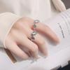 Adjustable Open Ring With Vintage Fortune Character Koi Fish Design Sterling Boho Retro Womens Statement Jewelry