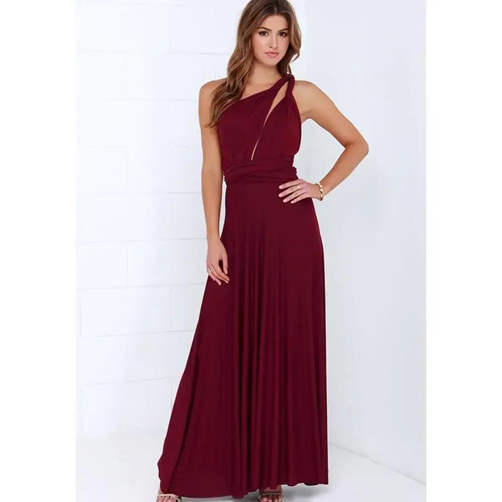 Модное многофункциональное платье-жилет с V-образным вырезом Vestidos De Fiesta Женское длинное платье Сексуальное на бретельках Летнее макси-платье для дам