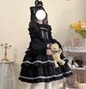 Lolita JSK Ruffle Dress Cosplay Jumper Skirt [Lady Lazy] (Black)