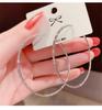 Wedding Engagement Big Circle Elegant Drop Dangle Stud Round Shape Crystal Round Hoop Earrings