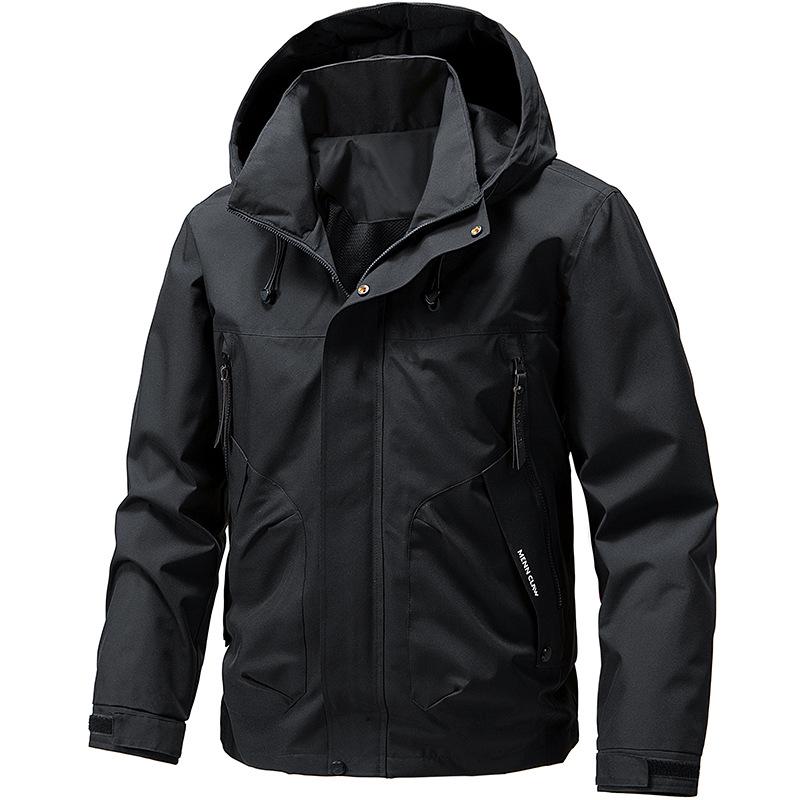 Men's 2025 Spring Trend Hooded Windbreaker: Casual Loose-Fit Workwear Jacket
