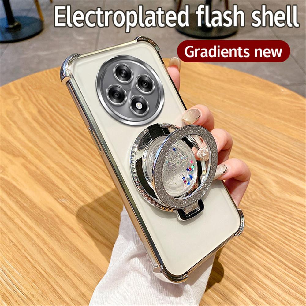 Магнитный чехол-подставка с зыбучим песком для телефона OPPO Reno 11F 5G 12 11 Pro A16 A16S A53S A54S A17 A5 A9 2020 Блестящая противоударная накладка