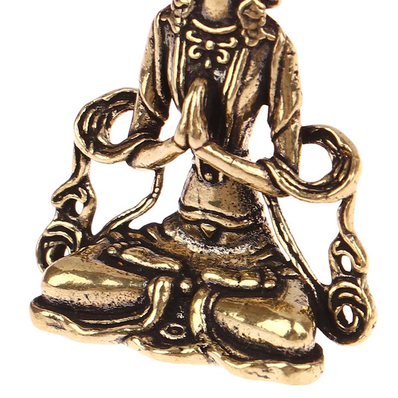 1 шт. Ретро Мини Медная Медитация Дзен Буддизм Бытовой Будда Украшение Декор Гостиной Медная Статуэтка Украшение Чайного Домика