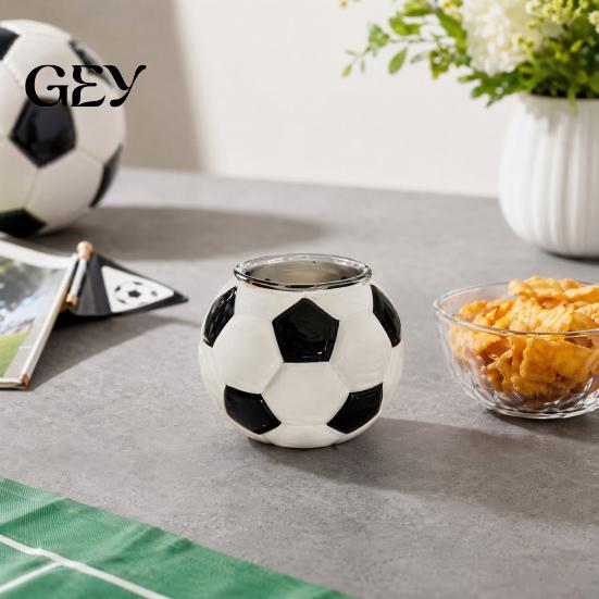Unique Football Gift Soccer Beer Glass, Shaped Whiskey Cup, Large Capacity Sports Fan Glassware Drinking Mug for Craft Beer, Home Bar Glass