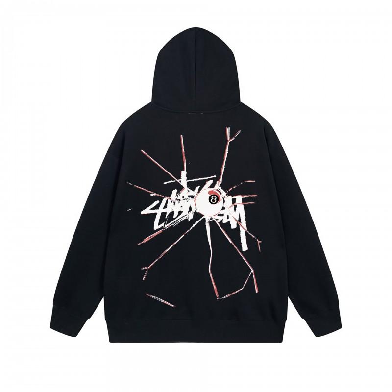 Mens Hooded Zip-Up Sweatshirt With Letter Print Loose Fit Cotton Pullover Winter Daily Wear