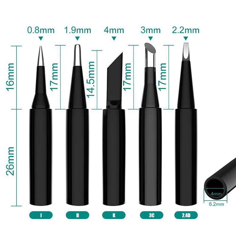5Pc I+B+K+2.4D+3C Soldering Iron Pure Copper 900M Soldering Iron Head Set Inside