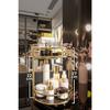 Bathroom Cosmetic Jewelry Organizer Multi-purpose Organizer 2-tier Serving Presentation Tray Treat Holder Gold