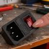 Красный тумблер-предохранитель IEC320 C14 Входная розетка питания Переключатель-предохранитель Разъем-соединитель Штепсельный разъем с предохранителем 10А Переключатель 1/2 ШТ