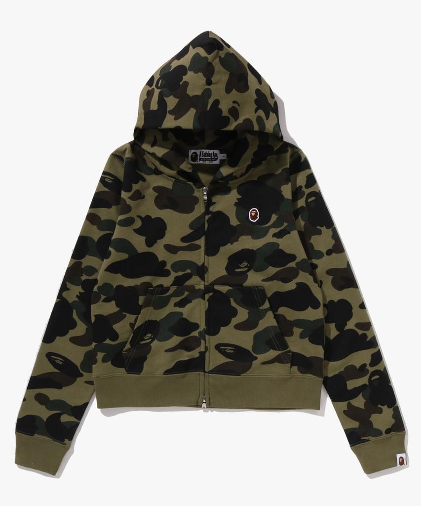 Bape Худи на молнии с первым камуфляжем (W) зеленый