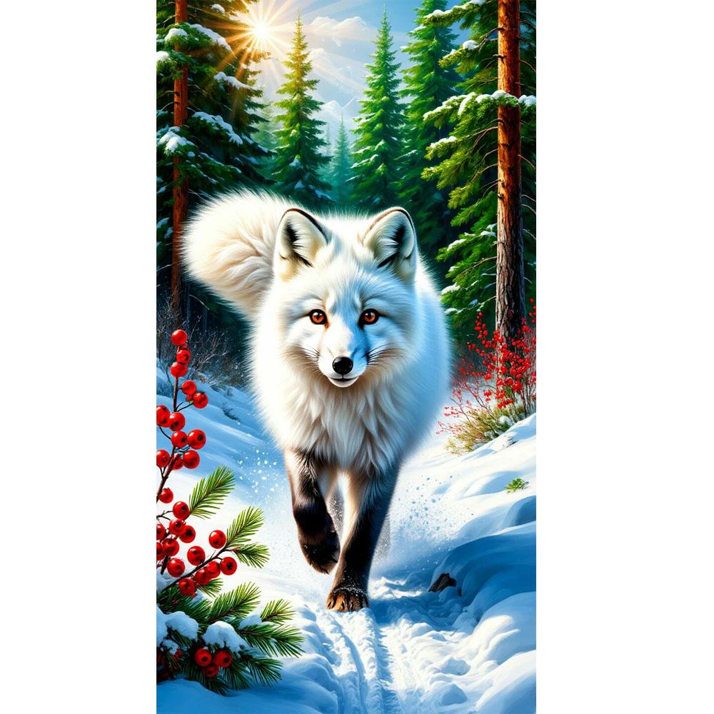 Тигр Волк Лиса в Зимнем Лесу Алмазная Вышивка Сделай Сам Крестиком Полная Выкладка Алмазная Мозаика Новая Коллекция Домашний Декор