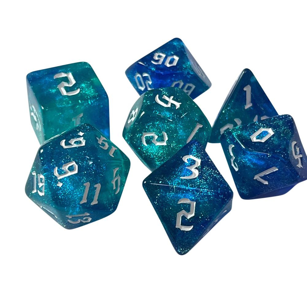 DND Cube Dice RPG Dice Удивительные цвета Смешивание фэнтезийный эффект звездного света Уникальные стили шрифтов Набор кубиков для настольных игр