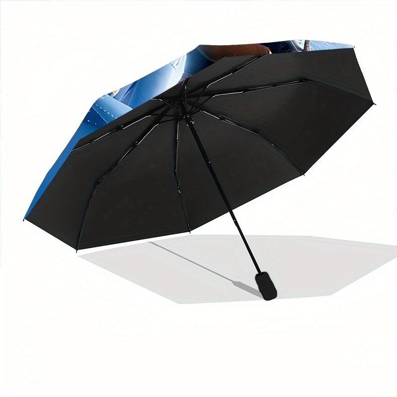 1pc Disney Frozen Elsa Automatic Opening/Closing Umbrella - Portable 3-Fold Design, 8-Bone Iron Frame, Outdoor Umbrella, Ideal Gift for Fans