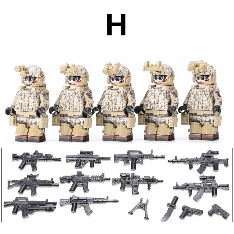 Us Special Forces Seals Soldiers SWAT Guns Weapon Building Blocks Kit Bricks Sets Classic Arms Model Kids Toys
