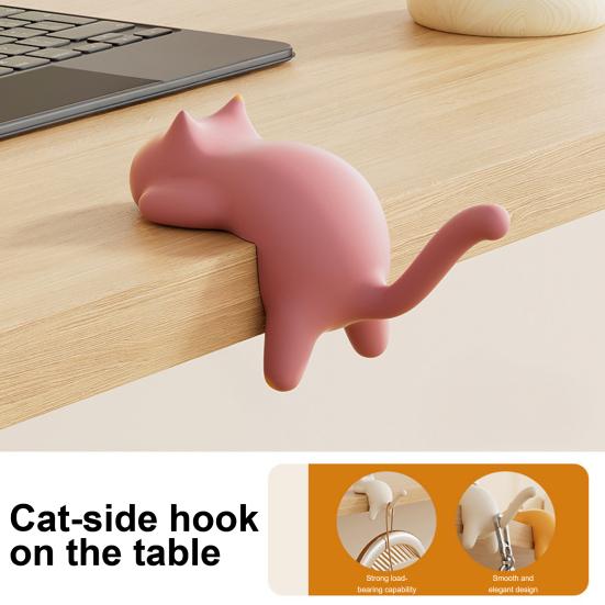 1/3Pcs Cute Cat Shaped Hook Table Handbag Hanger Strong Load-bearing Multipurpose Heavy Duty Purse Hook Bag Holder