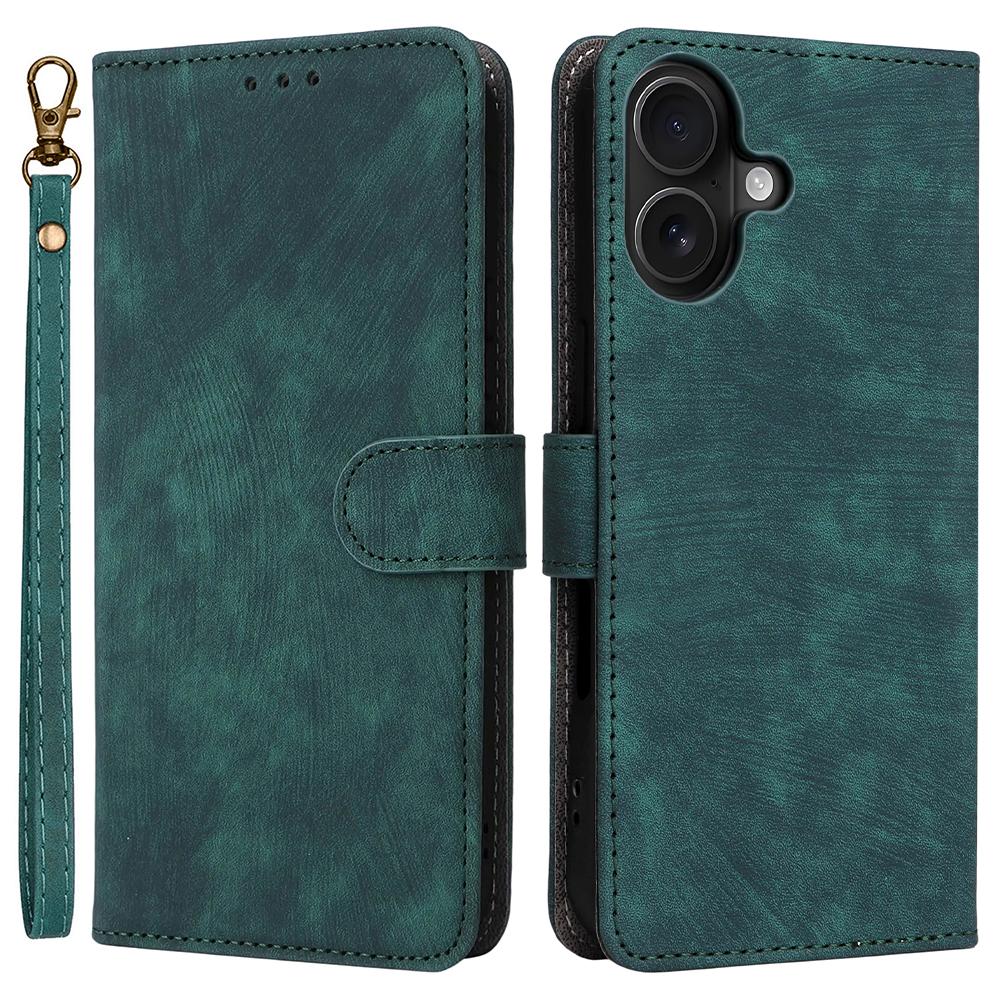 For iPhone 17 Case Wallet RFID Blocking PU Leather Phone Cover Stand with Strap