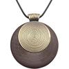 Leather Necklace for Women Boho Choker Necklace Long Cord Leather Pendant Bohemian Neckalce Vintage Alloy Pendant Leather Rope Necklace Wooden