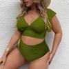 Женский бикини больших размеров, сексуальный купальный костюм с высокой талией, пляжный купальник с пуш-ап, женский летний купальник 4XL